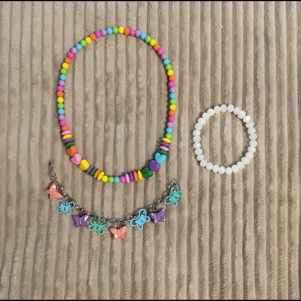 Y2K necklace and bracelet set